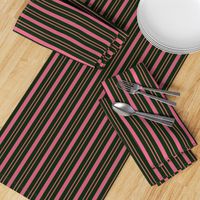 JP7 - Pine Green and Rose Pink Rhythmic Stripes