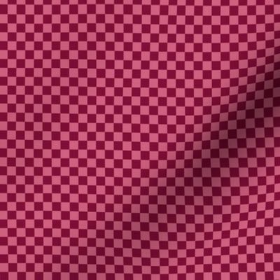 JP7 - Small - Checkerboard of Quarter Inch Squares in Rosy Red and Rustic Pink