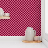 JP7 - Small - Checkerboard of Quarter Inch Squares in Rosy Red and Rustic Pink