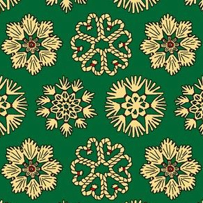 Straw Star Ornaments on Green