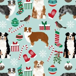 australian shepherd christmas fabric cute aussie dogs fabric best aussie dogs design