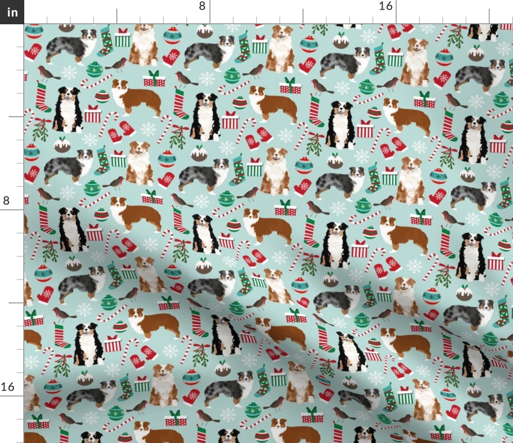 australian shepherd christmas fabric cute aussie dogs fabric best aussie dogs design