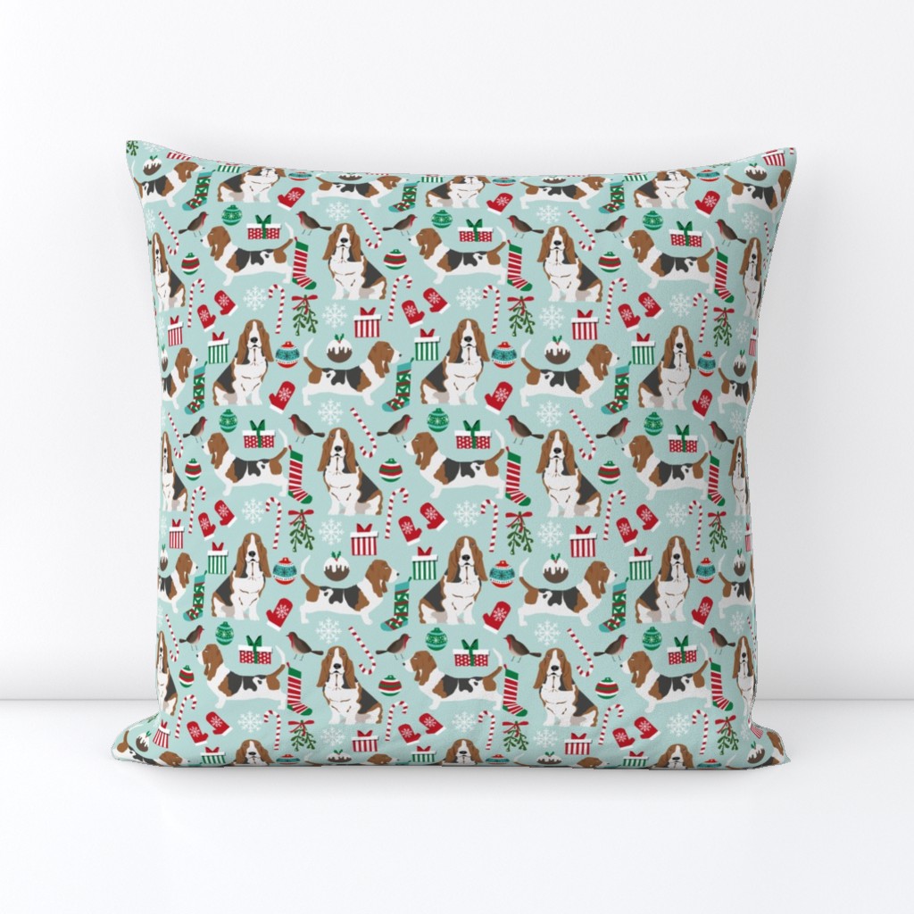 basset hound christmas fabric cute mint and blue christmas design best christmas fabrics for dog lovers