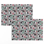 boston terrier christmas fabric cute xmas holiday dogs design cute christmas fabrics for dogs