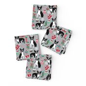 boston terrier christmas fabric cute xmas holiday dogs design cute christmas fabrics for dogs