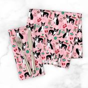 boston terriers dog fabric christmas xmas holiday cute dog design christmas fabrics boston terriers