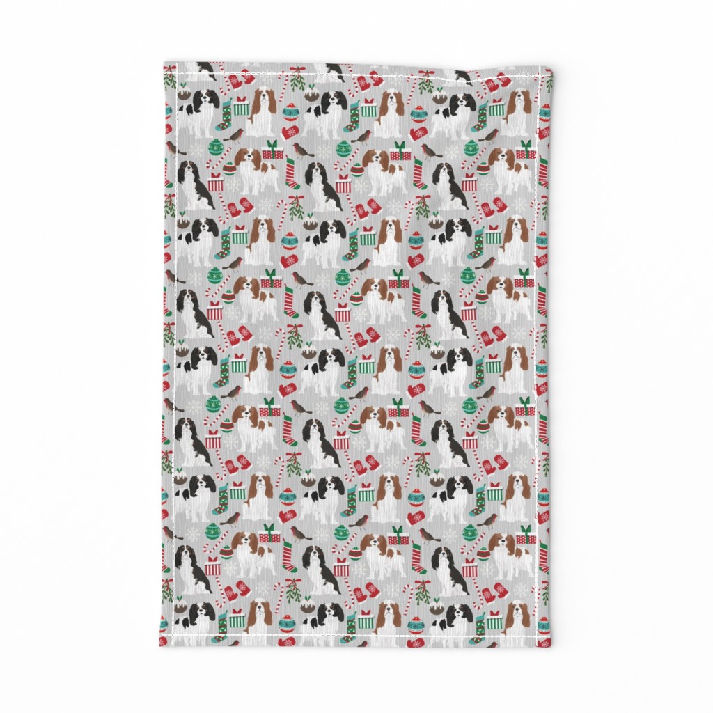 cavalier king charles spaniel dog christmas design cute xmas holiday dogs fabric cute dogs fabric