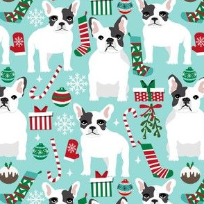 french bulldogs christmas fabric xmas christmas design cute dogs christmas dog fabric cute xmas 