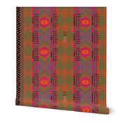 Neon Tribal Art Tea Towel Calendar 2017