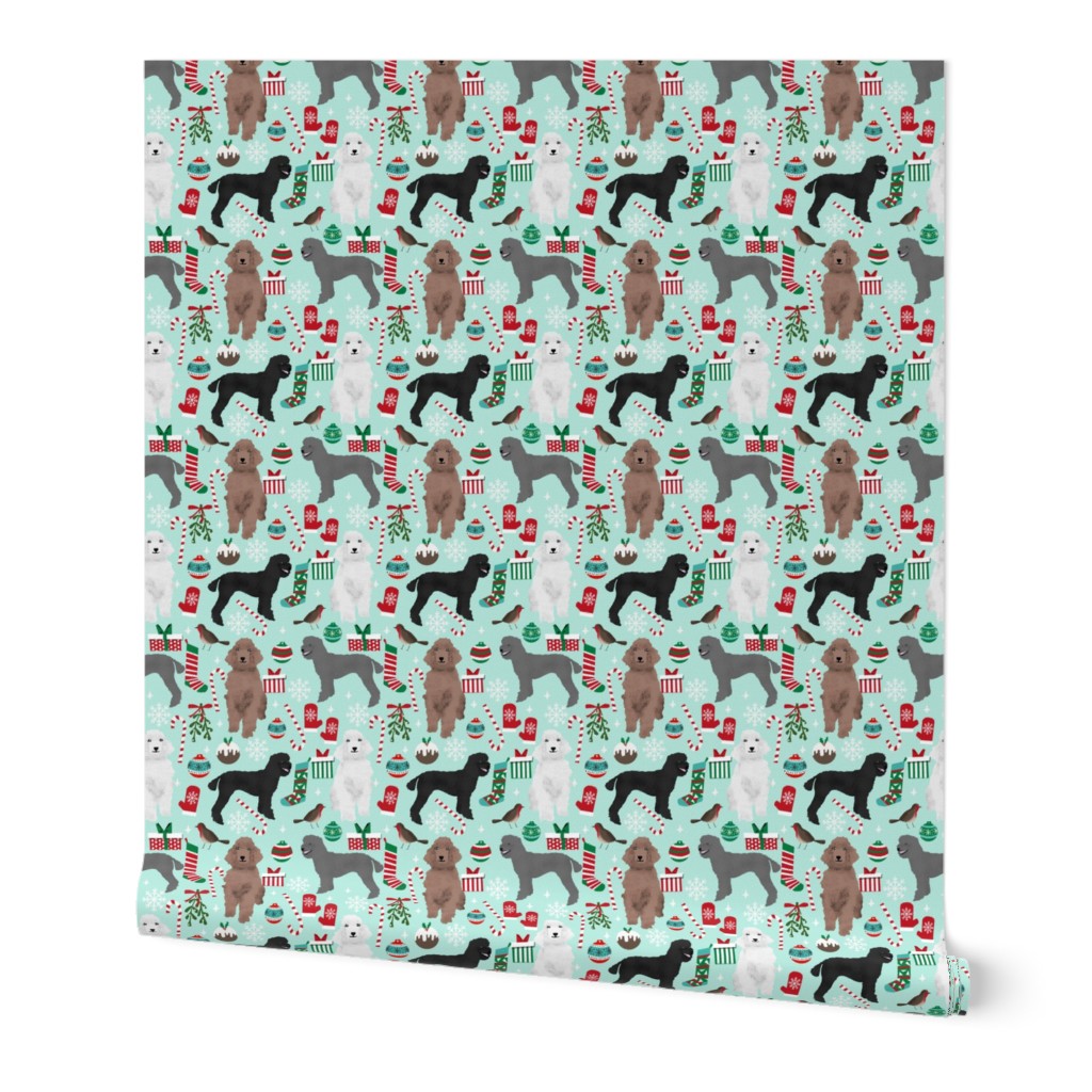 poodle christmas fabric cute poodle xmas design red and green poodle dog christmas fabric