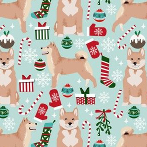 shiba inu dog christmas fabrics cute christmas dog design shiba inu dogs design