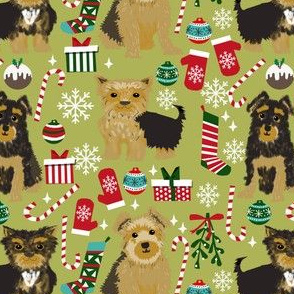 yorkie dog christmas fabric cute yorkshire terriers christmas design yorkie design 