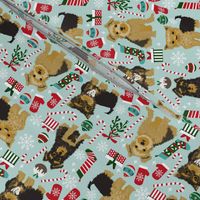 yorkie christmas fabric cute dog dogs fabric yorkshire terrier christmas fabrics