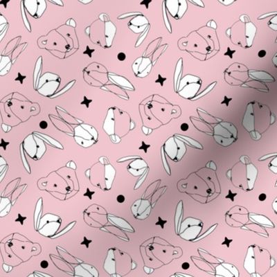 Bears and Bunnies on pink