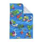 Koi Pond 2024 Calendar Tea Towel