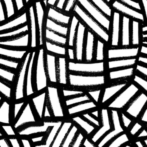 Black and white abstract geometric lines shapes