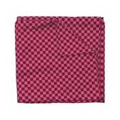 JP7 - Large - Checkerboard of One Inch Squares in Rosy Red and Rustic Pink