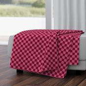 JP7 - Large - Checkerboard of One Inch Squares in Rosy Red and Rustic Pink