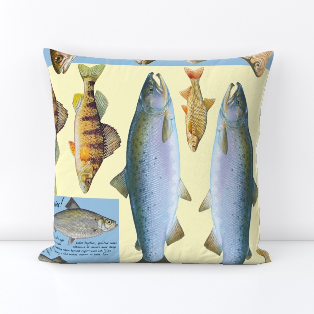 Fish plushies - Square Throw Pillow Cover