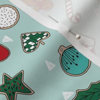 christmas cookies // mint christmas design christmas fabric christmas cookies fabric baking fabric cute christmas design