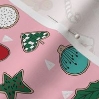 christmas cookies // pink cute christmas cookie fabric christmas baking food holiday fabrics holiday designs andrea lauren andrea lauren fabrics