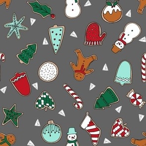 christmas cookies // food cute illustrated christmas baking christmas cookies fabric