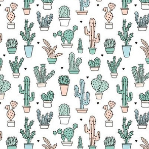 Soft pastel cactus garden illustration for boys and girls