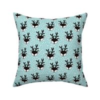 Winter woodland reindeer snow wonderland cute deer christmas theme ice blue