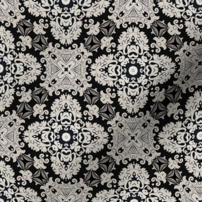 Black and White Victorian Floral