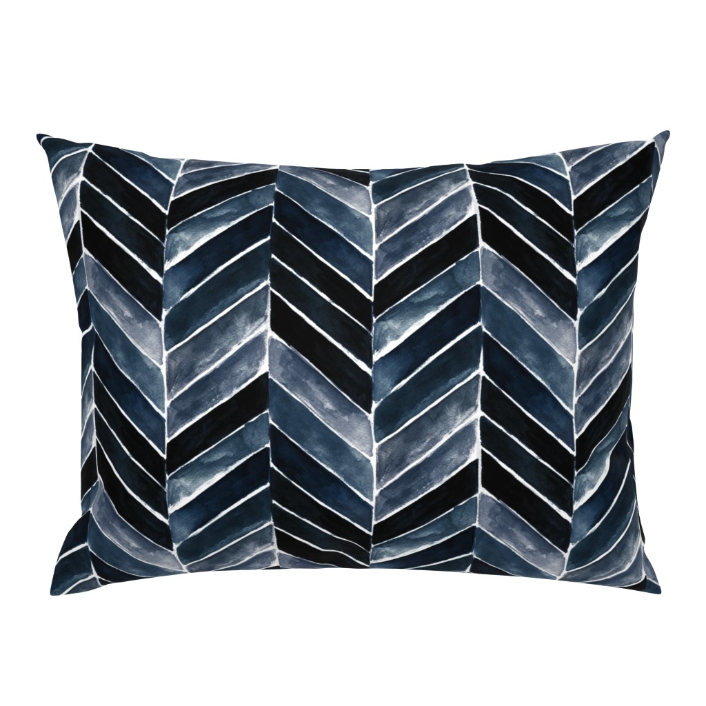 painted chevron indigo