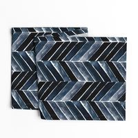 painted chevron indigo