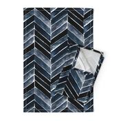 painted chevron indigo