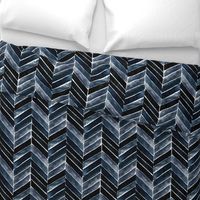 painted chevron indigo