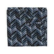 painted chevron indigo