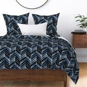 painted chevron indigo