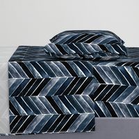 painted chevron indigo