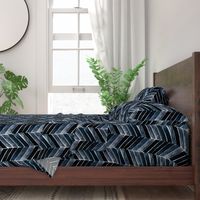 painted chevron indigo