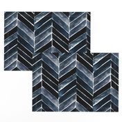 painted chevron indigo