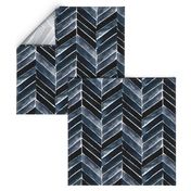 painted chevron indigo