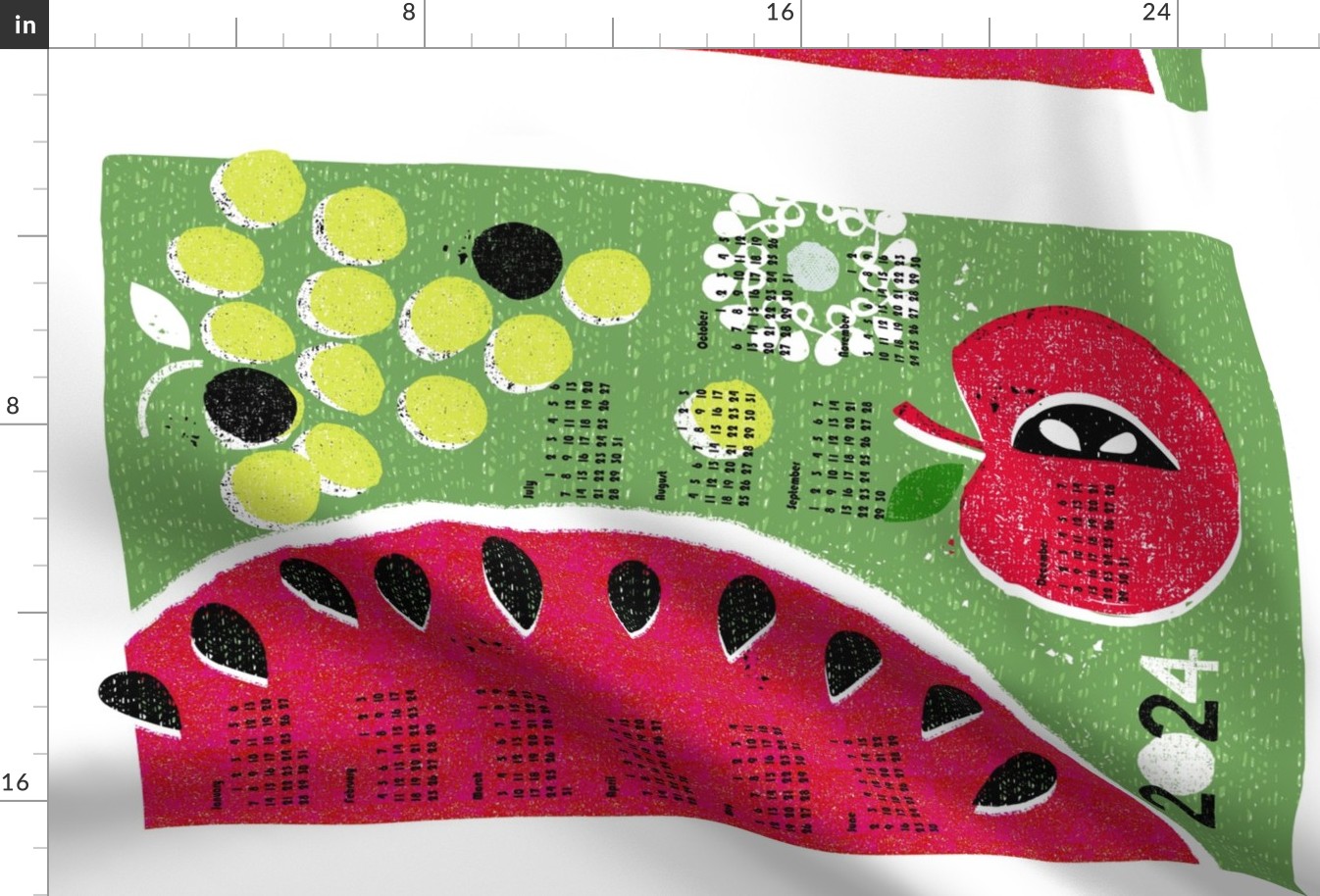 2024 fruit tea towel calendar