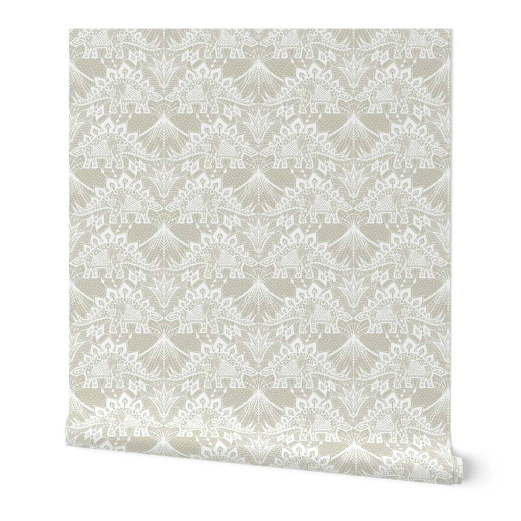 Stegosaurus lace - White / Gold