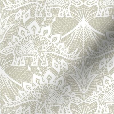 Stegosaurus lace - White / Gold