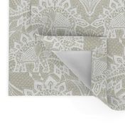 Stegosaurus lace - White / Gold