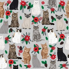 Christmas Cat fabric pet friendly xmas holiday cat fabric print 