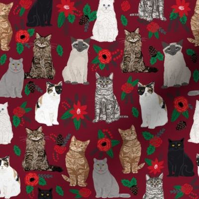 christmas cat fabric cat lover pet portraits christmas tree