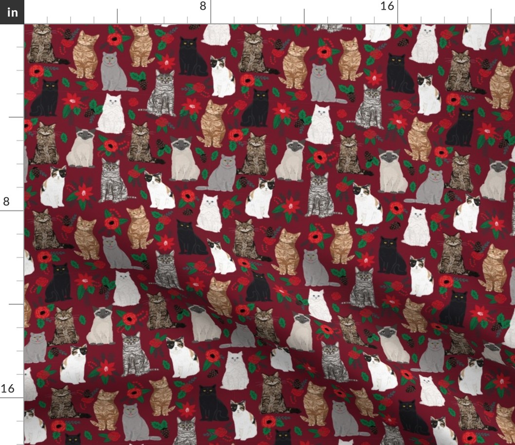 christmas cat fabric cat lover pet portraits christmas tree