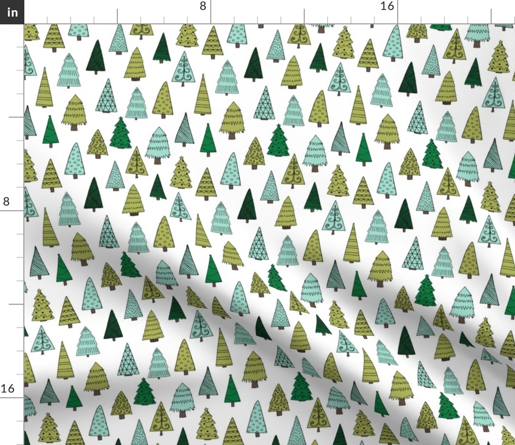 christmas trees // forest tree christmas holiday xmas forest green mint kids nursery baby's first christmas fabric