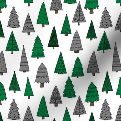 christmas trees // green and grey christmas xmas tree fabric cute christmas design xmas holiday andrea lauren
