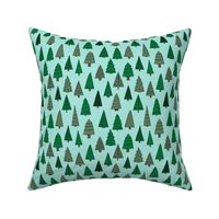 christmas trees // mint and green christmas tree forest cute christmas xmas holiday andrea lauren fabric by andrea lauren
