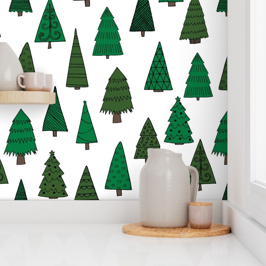 christmas trees // christmas tree xmas holiday christmas fabrics green fir trees green fir tree andrea lauren 